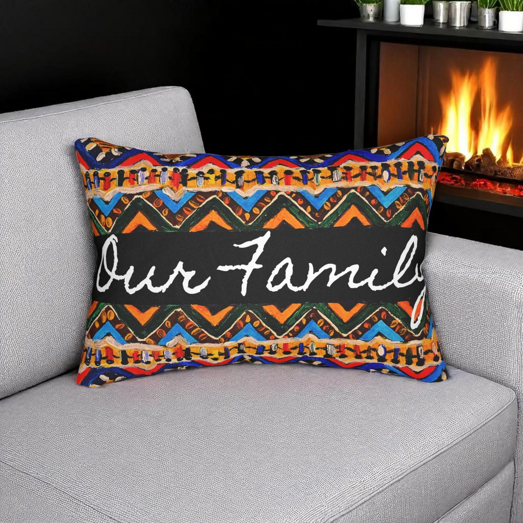 Handcrafted Tribal Patterned Lumbar Pillow - Unique Boho Chic Home Decor Printify