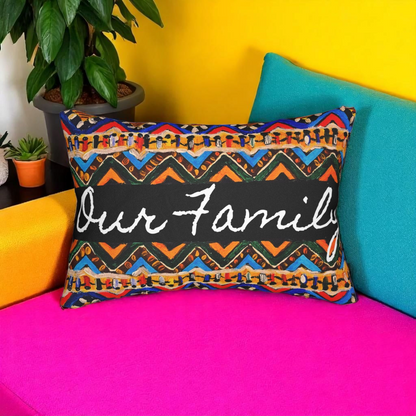 Handcrafted Tribal Patterned Lumbar Pillow - Unique Boho Chic Home Decor
