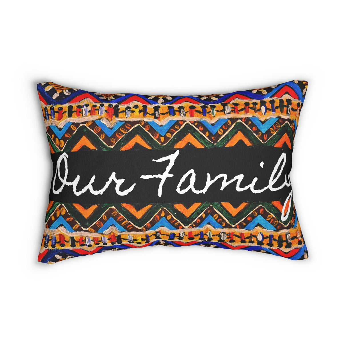 Handcrafted Tribal Patterned Lumbar Pillow - Unique Boho Chic Home Decor Printify