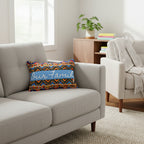 Tribal-Inspired Handcrafted Lumbar Pillow, Boho- Chic designed, Stylish Sofa Accessory