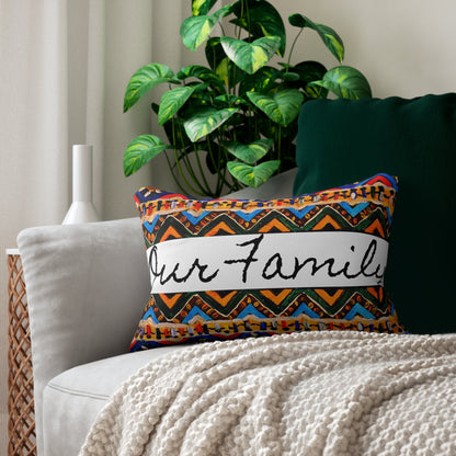 Bohemian Handcrafted Tribal Lumbar Pillow - Artisanal Textured Cushion