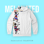 Hand-Drawn Afro Music Motifs Allover Hoodie, Unisex Streetwear for All