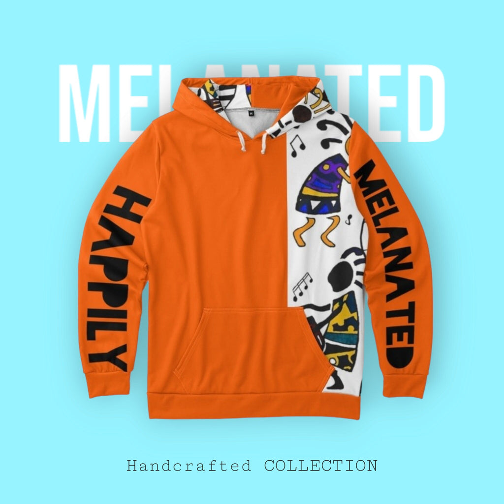 Hand-Drawn Afro Music Motifs Allover Hoodie, Unisex Streetwear for All