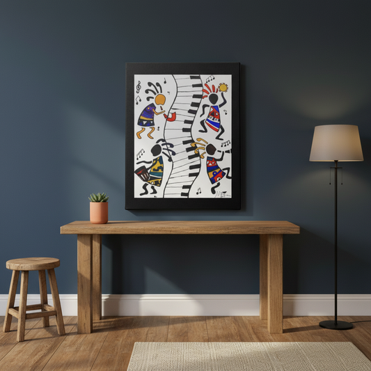 Tribal Music Wall Art, Original Hand Drawn Piece, Cultural Home Decor Teespring