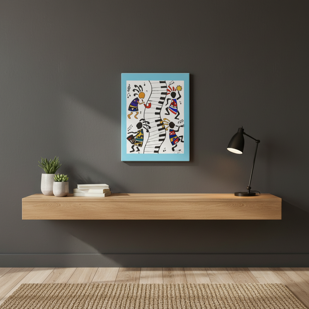 Tribal Music Wall Art, Original Hand Drawn Piece, Cultural Home Decor Teespring