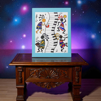 Tribal Music Wall Art, Original Hand Drawn Piece, Cultural Home Decor