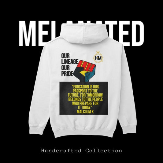 African Streetwear Unisex Pullover Hoodie, Hand-Drawn Art & Empowering Quotes