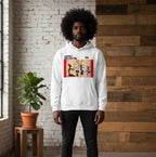 Handcrafted African Drawing on Unisex Hoodie, Inspirational Tribal Art with Insp. Quote