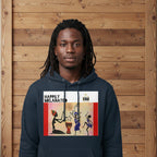 Handcrafted African Drawing on Unisex Hoodie, Inspirational Tribal Art with Insp. Quote
