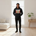 Handcrafted African Drawing on Unisex Hoodie, Inspirational Tribal Art with Insp. Quote