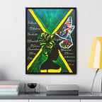 Hand-Painted Jamaican Flag Canvas Wrap - Original Vertical Frame for Living Room Art