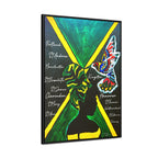 Hand-Painted Jamaican Flag Canvas Wrap - Original Vertical Frame for Living Room Art