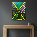 Hand Drawn Wall Art with Jamaican Woman, Original Acrylic Painting for Bohemian