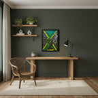 Handcrafted Ethnic Wall Art - Jamaican Female Portrait with Flag Colors, Cultural Home Accent