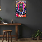 Vibrant Tribal Mask Painting, Acrylic Print - Authentic Handcrafted Decor