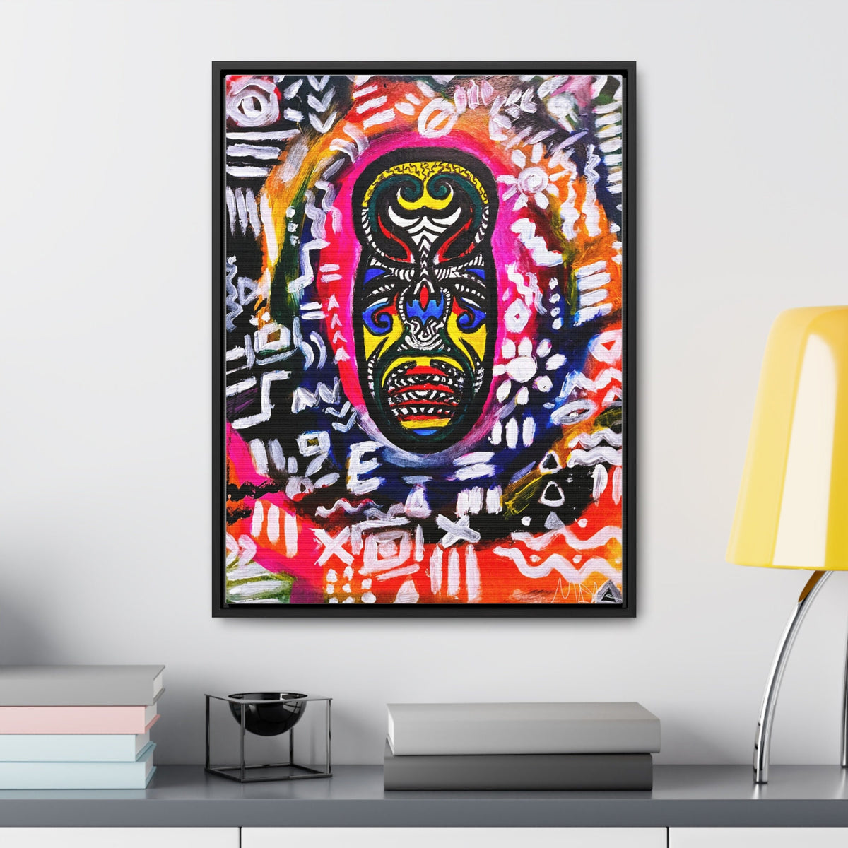 Beautiful Tribal Mask Canvas Art, Multiple Sizes Vertical Frame, Perfect Wall Decor Printify