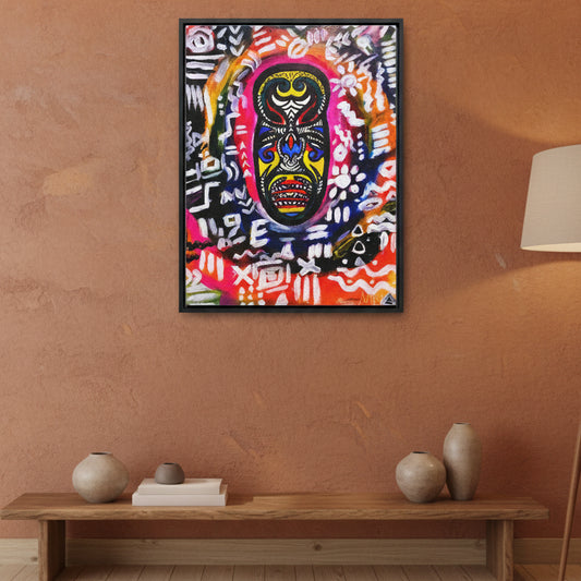 Beautiful Tribal Mask Canvas Art, Multiple Sizes Vertical Frame, Perfect Wall Decor