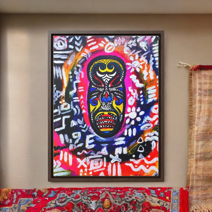 Beautiful Tribal Mask Canvas Art, Multiple Sizes Vertical Frame, Perfect Wall Decor