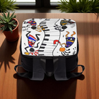 Artistic Music Design Backpack - Handcrafted, Spacious Oxford Canvas Bag Printify