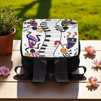Artistic Music Design Backpack - Handcrafted, Spacious Oxford Canvas Bag Printify
