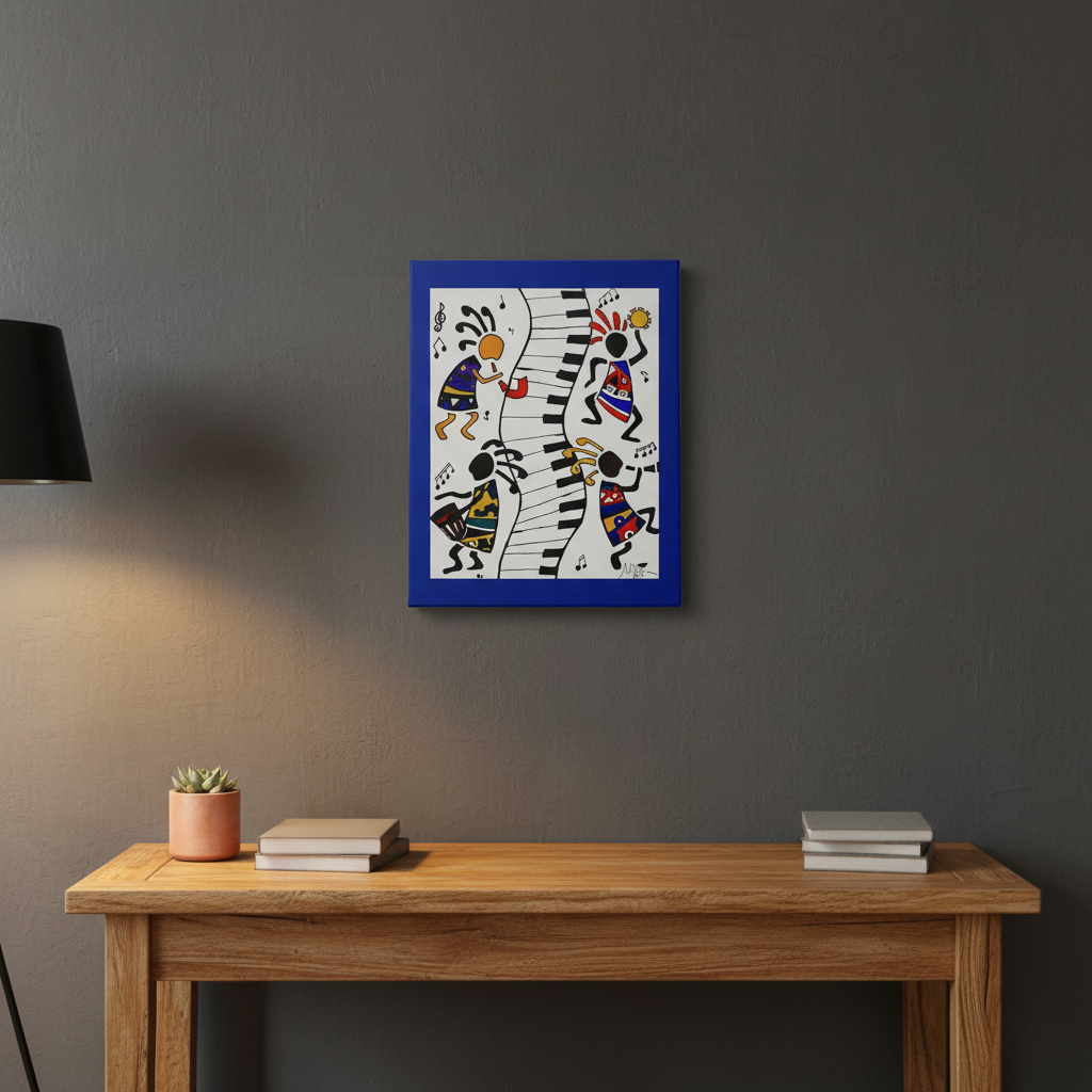 Tribal Music Wall Art, Original Hand Drawn Piece, Cultural Home Decor Teespring
