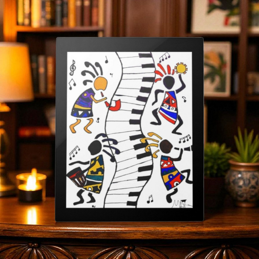 Tribal Music Wall Art, Original Hand Drawn Piece, Cultural Home Decor