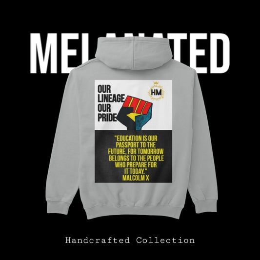 African Streetwear Unisex Pullover Hoodie, Hand-Drawn Art & Empowering Quotes
