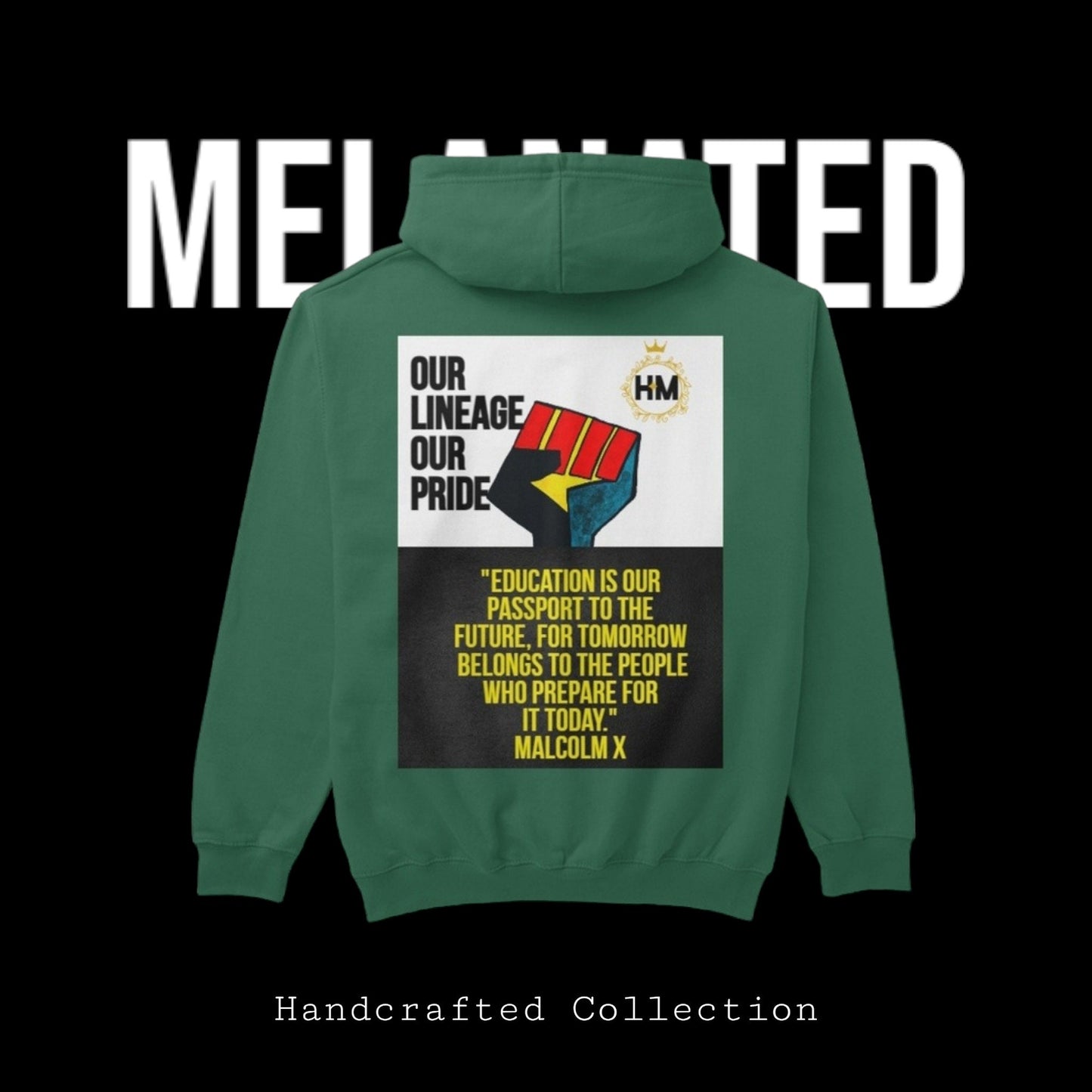 African Streetwear Unisex Pullover Hoodie, Hand-Drawn Art & Empowering Quotes