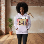 Handcrafted African Drawing on Unisex Hoodie, Inspirational Tribal Art with Insp. Quote