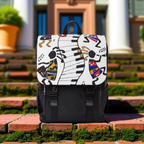 Artistic Music Design Backpack - Handcrafted, Spacious Oxford Canvas Bag Printify