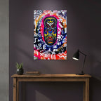 Vibrant Tribal Mask Painting, Acrylic Print - Authentic Handcrafted Decor