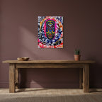 Artisan Tribal Mask Painting on Matte Stretched Canvas, Eco-Friendly Wall Art for Home Decor Printify