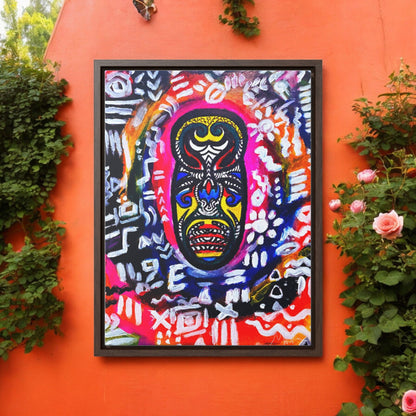 Beautiful Tribal Mask Canvas Art, Multiple Sizes Vertical Frame, Perfect Wall Decor