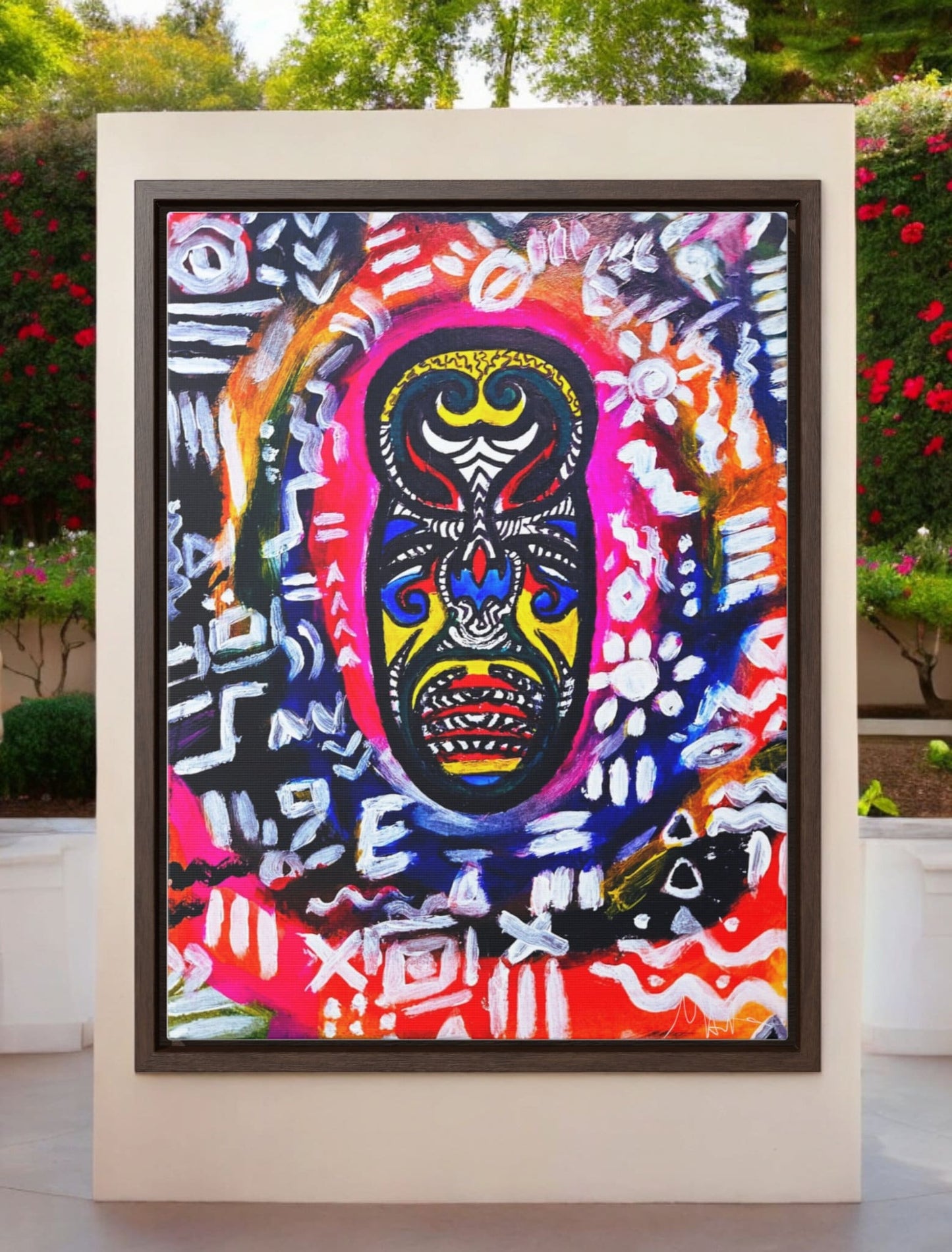 Beautiful Tribal Mask Canvas Art, Multiple Sizes Vertical Frame, Perfect Wall Decor