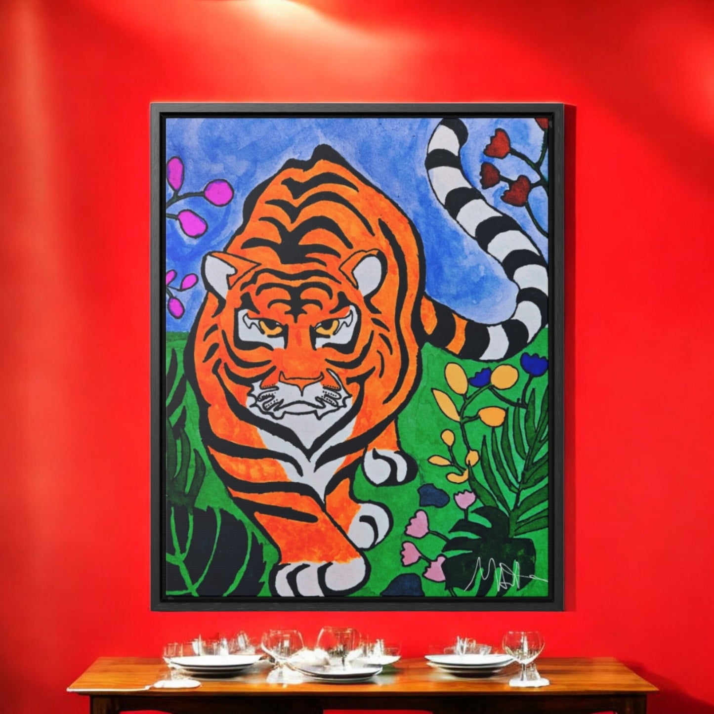 Handcrafted Original Watercolor Tiger Painting - Majestic Animal Portrait