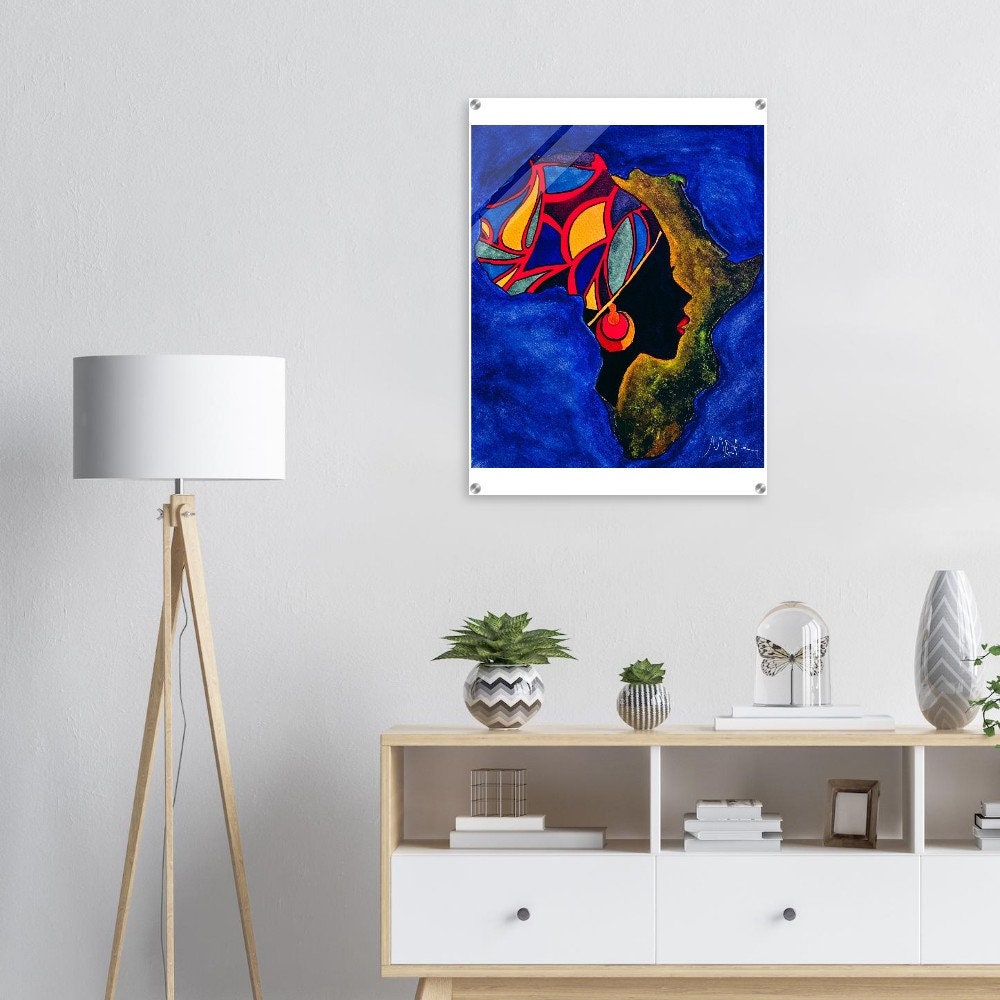 Original Ethnic Portrait - Handcrafted Continental Painting of Africa, Vibrant Wall Art
