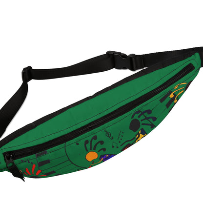 Music Themed Artistic Fanny Pack, Handcrafted, Casual Day-to-Day Use