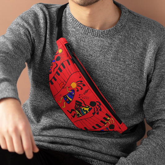 Music Themed Artistic Fanny Pack, Handcrafted, Casual Day-to-Day Use, Great Music Fan Gift