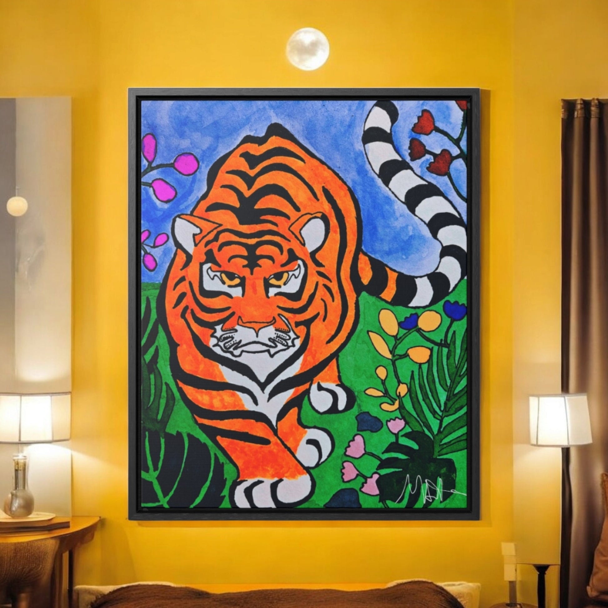 Handcrafted Original Watercolor Tiger Painting - Majestic Animal Portrait