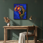 African Essence Original Ethnic Portrait - Authentic Continental Painting,Vertical Frame