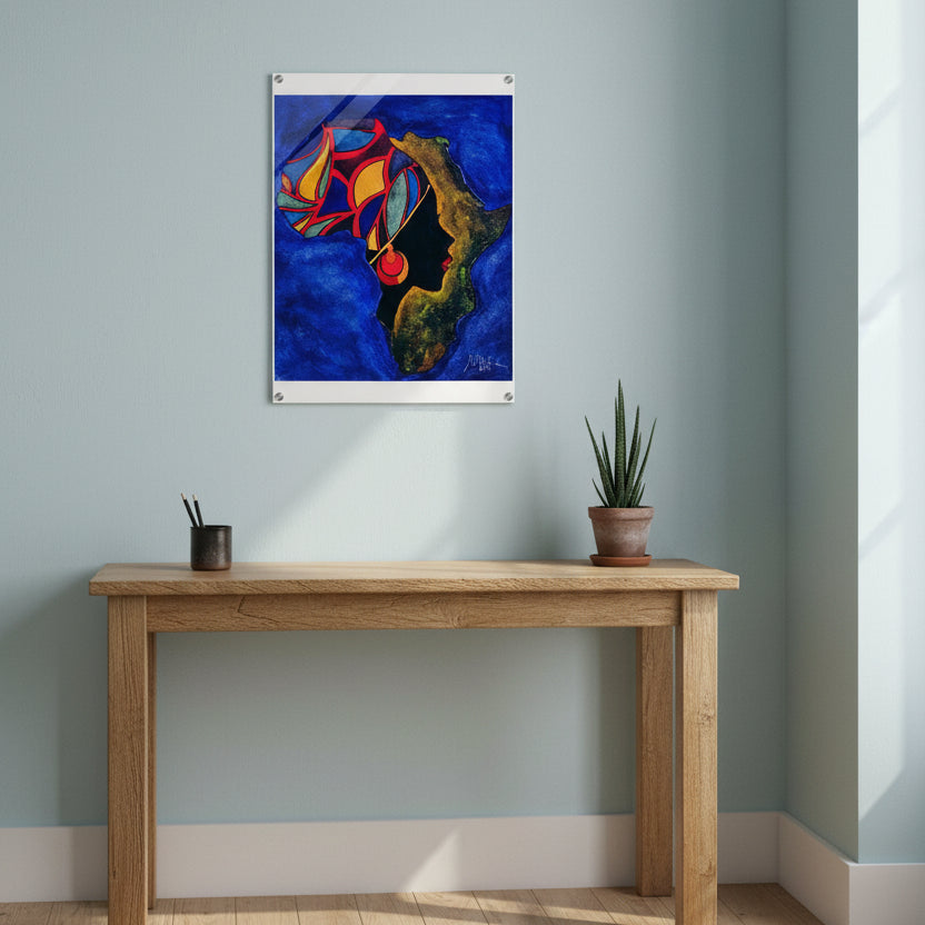 Original Ethnic Portrait - Handcrafted Continental Painting of Africa, Vibrant Wall Art Gelato