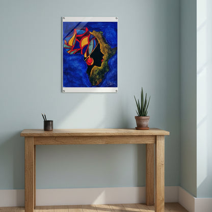 Original Ethnic Portrait - Handcrafted Continental Painting of Africa, Vibrant Wall Art Gelato