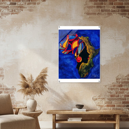 Original Ethnic Portrait - Handcrafted Continental Painting of Africa, Vibrant Wall Art Gelato