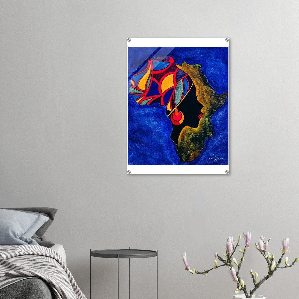 Original Ethnic Portrait - Handcrafted Continental Painting of Africa, Vibrant Wall Art
