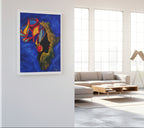 Ethnic Wall Art - Abstract Africa Map Painting on Canvas, Detailed Handcrafted Continent Illustration