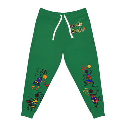 Afro Music Cartoon Art Unisex Athletic Joggers, Handcrafted Jogger Pants, Workout Sweatpants
