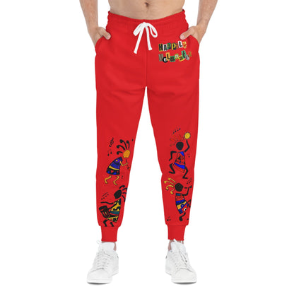 Afro Music Cartoon Art Unisex Athletic Joggers, Handcrafted Jogger Pants, Music Lover Gift