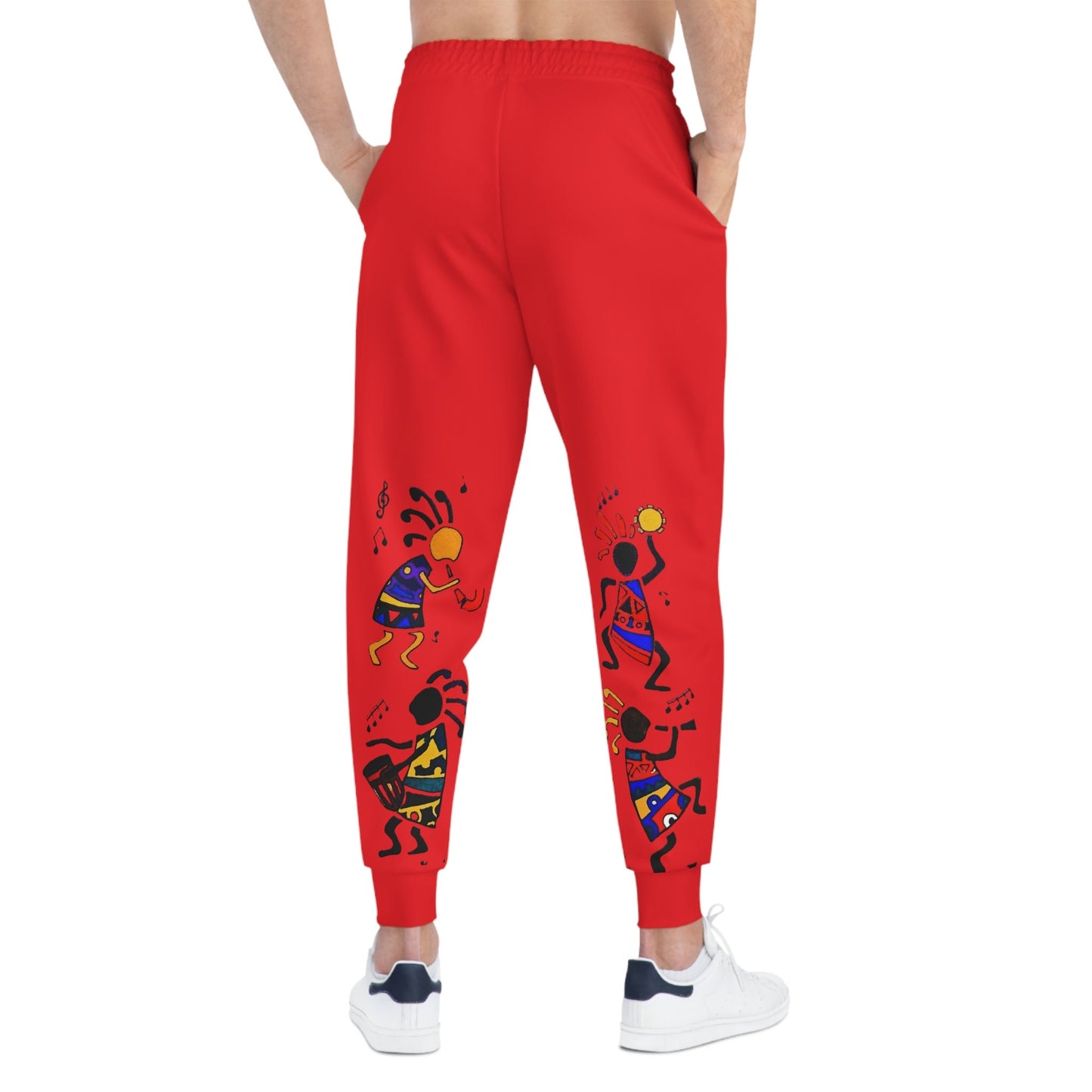 Afro Music Cartoon Art Unisex Athletic Joggers, Handcrafted Jogger Pants, Music Lover Gift