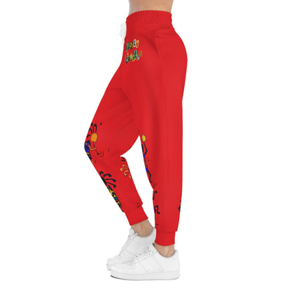 Afro Music Cartoon Art Unisex Athletic Joggers, Handcrafted Jogger Pants, Music Lover Gift