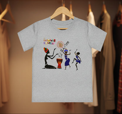 Afro Music Art Kids T-Shirt, Handcrafted Tee for Children, Kid's Graphic Tee